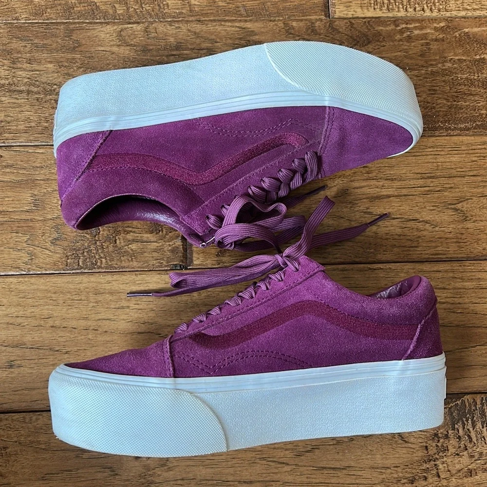 Vans Platform Sneakers in Purple with White Sole